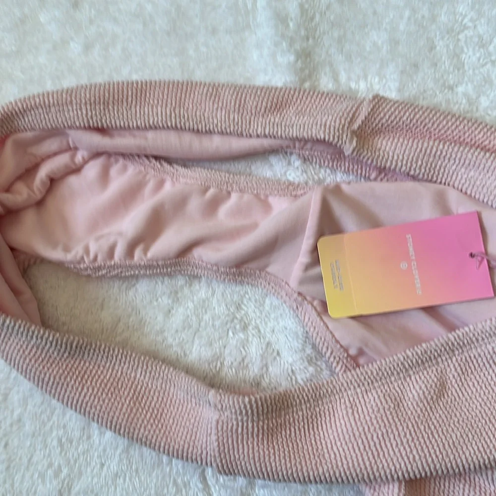 Stoney clover mid rise cheeky pink swim bottoms
